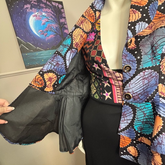 Colorful Leaf Pattern Blazer - Picture 4 of 8